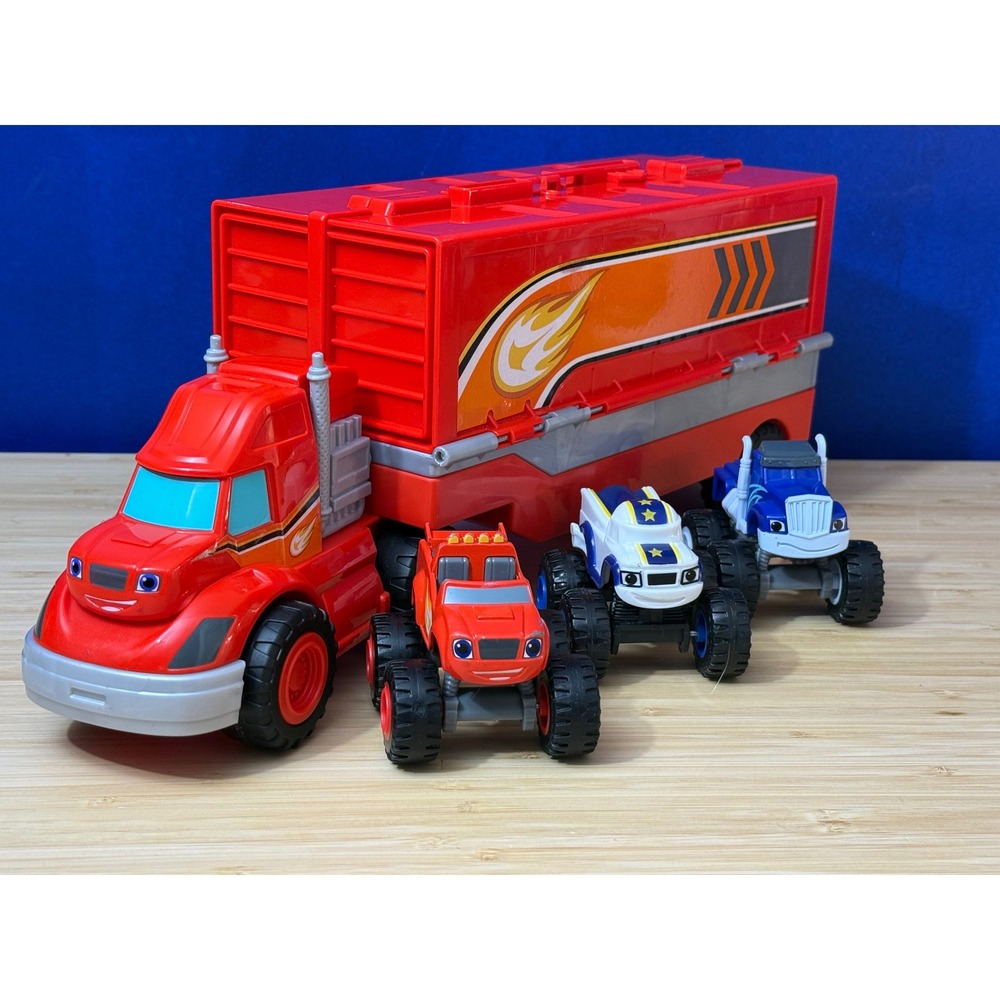 Blaze and the Monster Machines Launch & Go Hauler Transporter with 3 Trucks